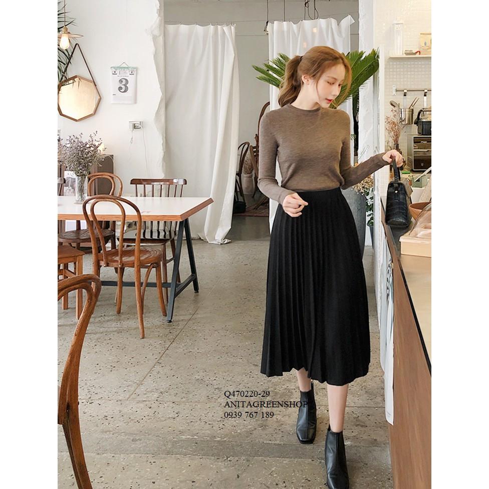 Q470220 CHÂN VÁY MIDI DẬP LY