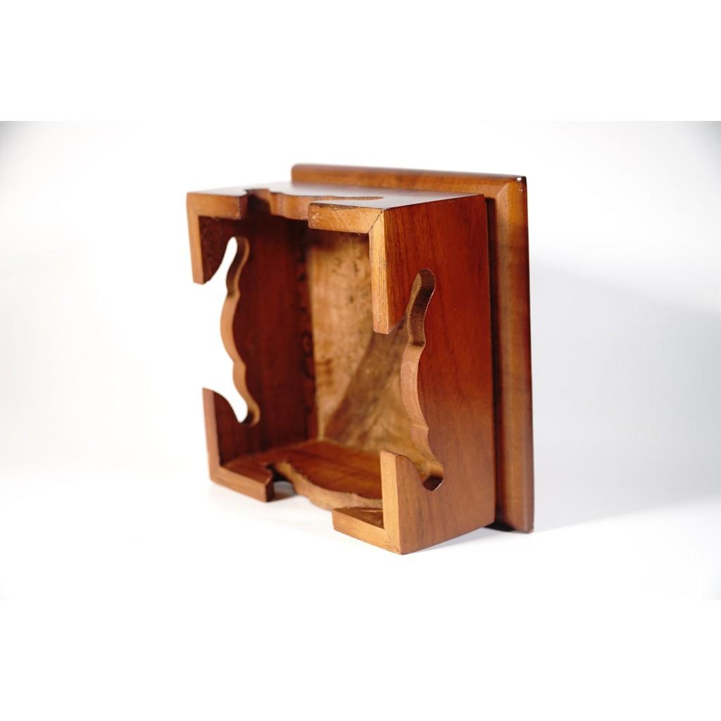Đôn gỗ vuông kê tượng, chậu cây giản đơn họa tiết trơn cao cấp - Cao 7cm nhiều cỡ