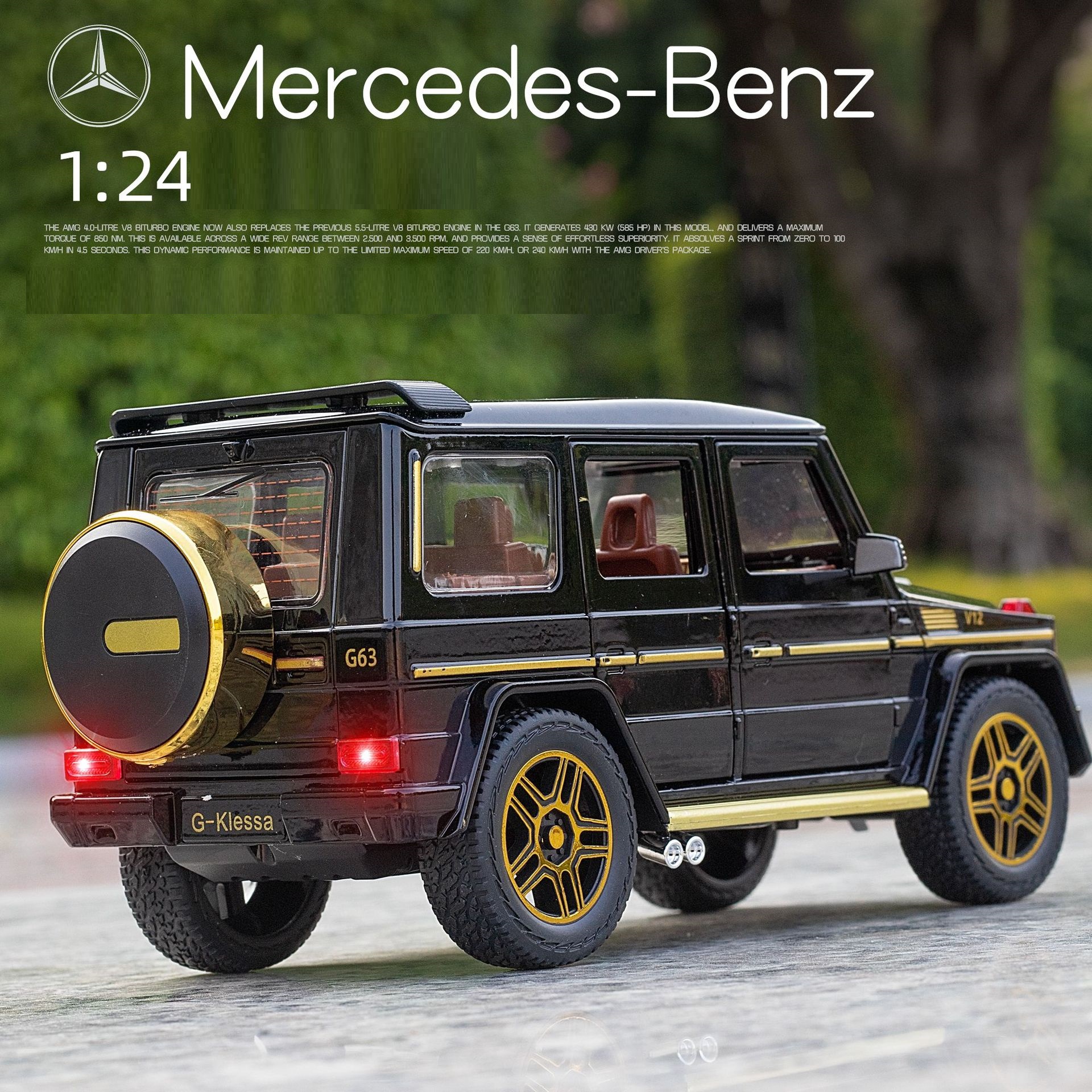 Xe ô tô mô hình Merc Benz AMG G63 tỉ lệ 1:32 chất liệu hợp kim cao cấp, có đèn và âm thanh