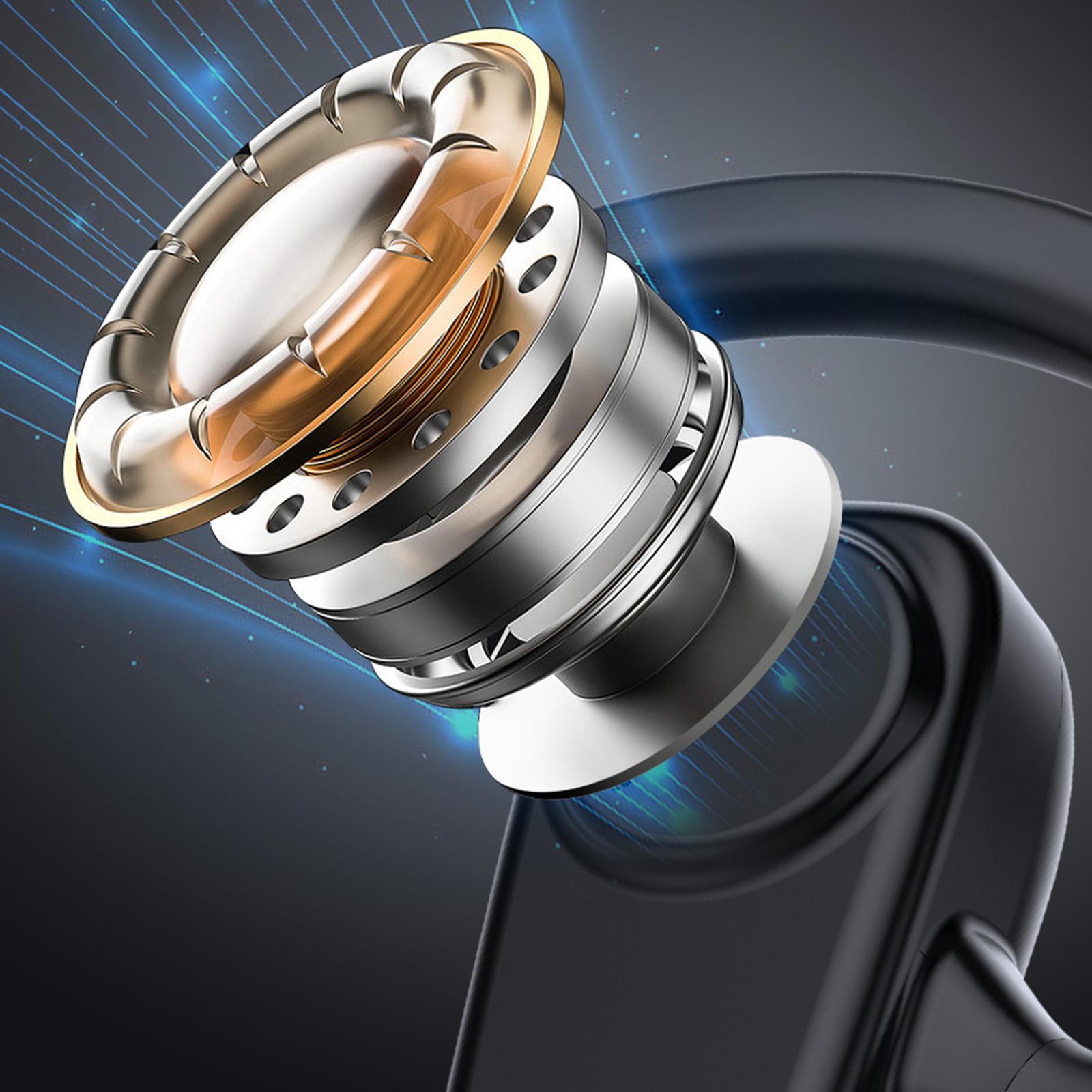 Wireless Headset LED Display Calling Sweatproof HiFi for Office Sports Black