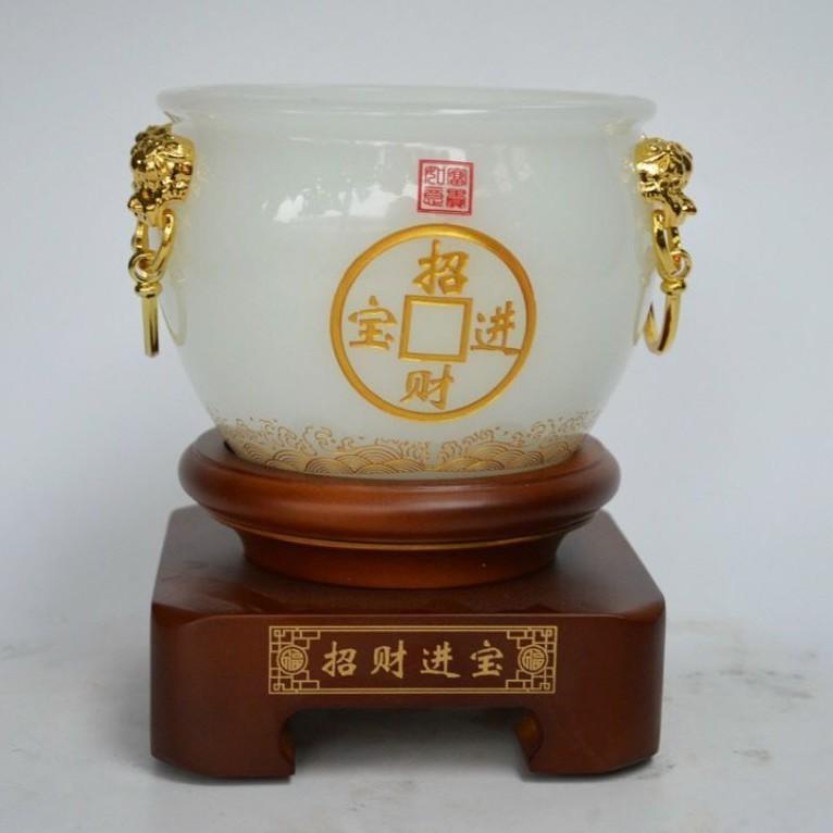 Bát Tụ Bảo Đá Ngọc Chiêu Tài Lộc, kích thước 15cm, Có đế đẹp