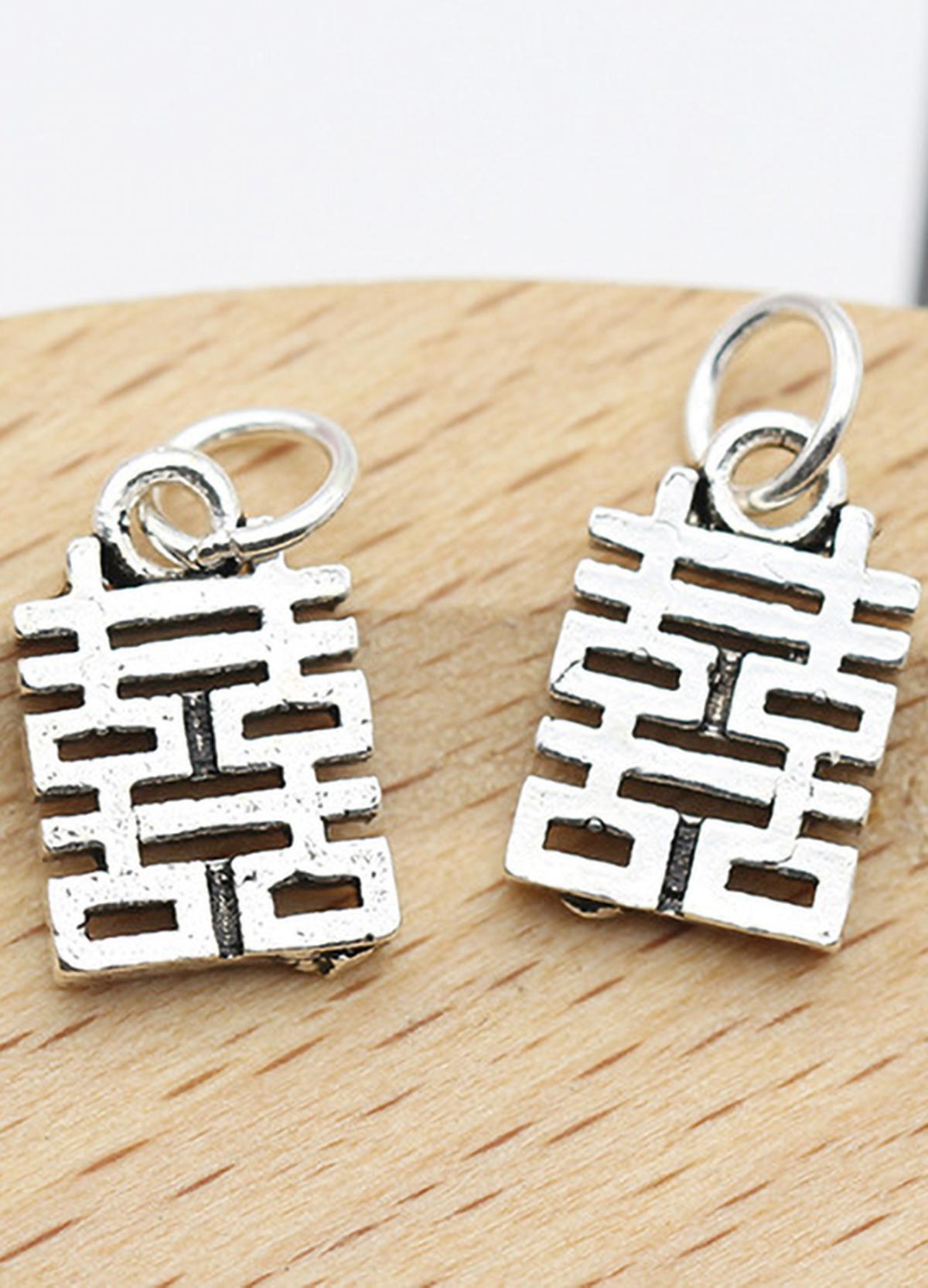 Combo 2 cái charm bạc chữ song hỷ treo - Ngọc Quý Gemstones