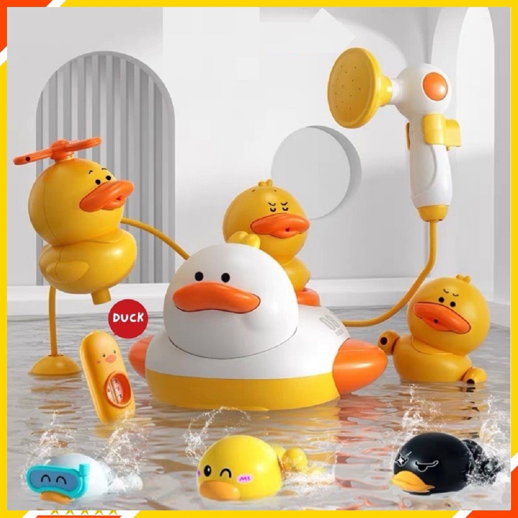 Đồ Chơi Nhà Tắm Cho Bé, Đồ Chơi Con Vịt Kèm Vòi Sen Chất Liệu Nhựa An Toàn Cho Bé Từ 1 - 4 Tuổi