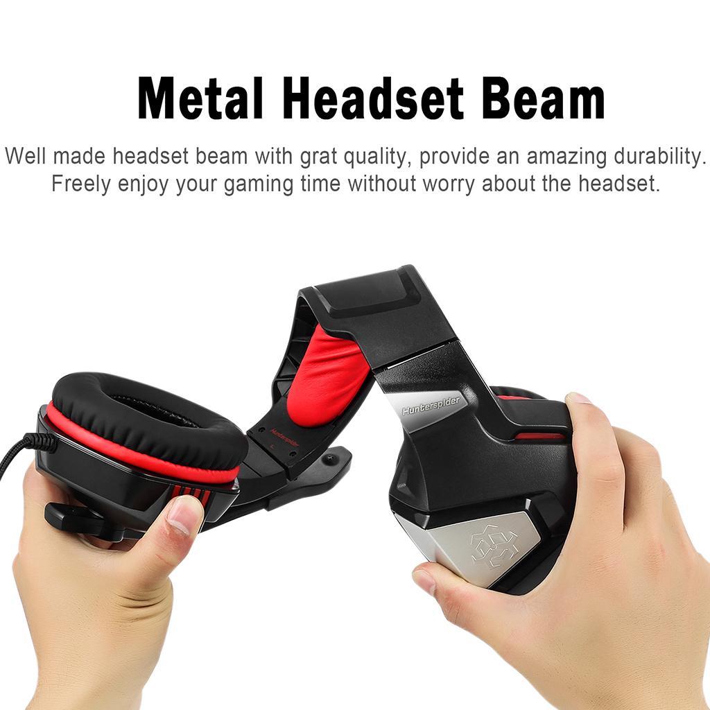 Gaming Stereo Headset Soft Memory Earmuffs Headphone with Light