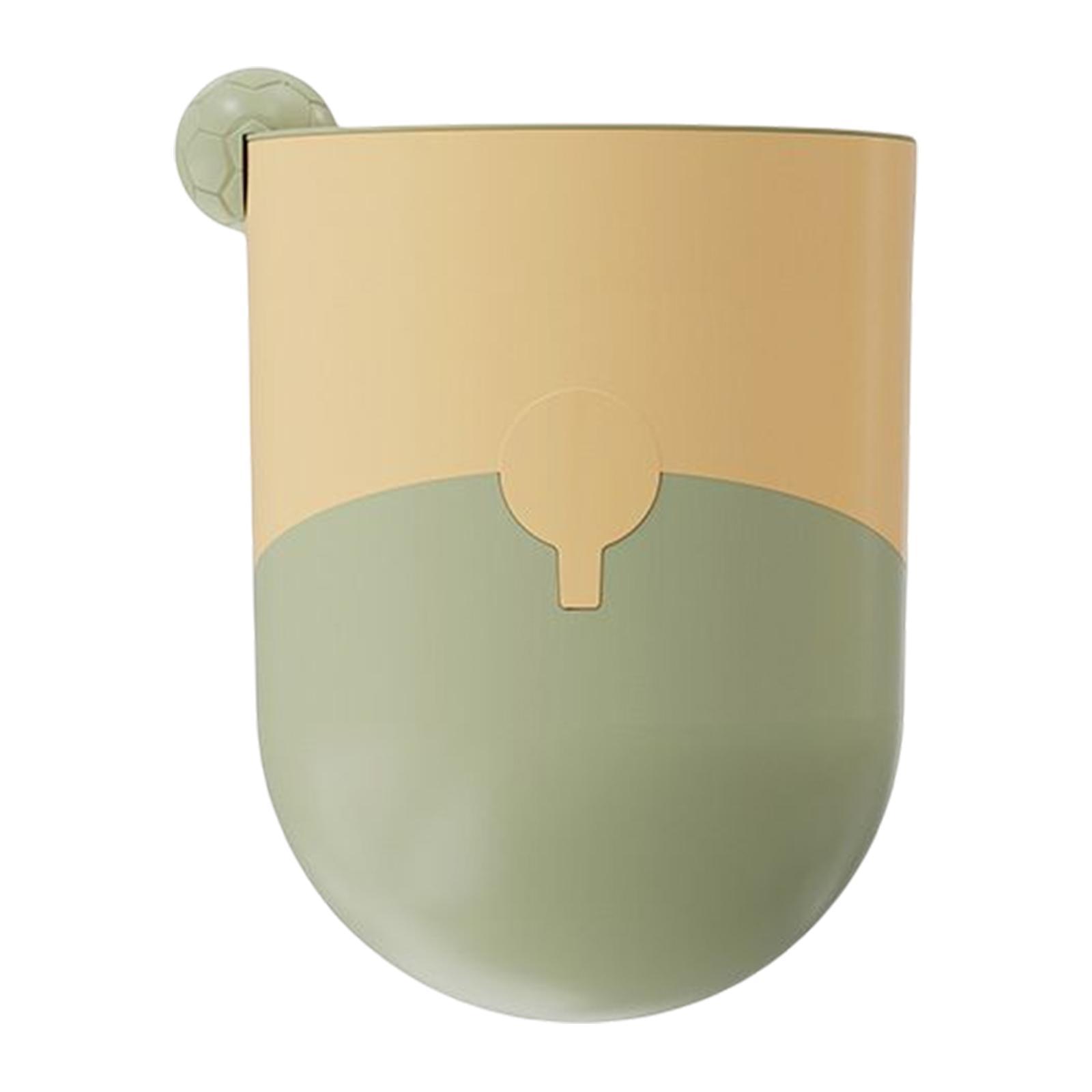 Round Wastebasket Bicolor 8L Garbage Bucket for Cars Patio Bathroom Yellow
