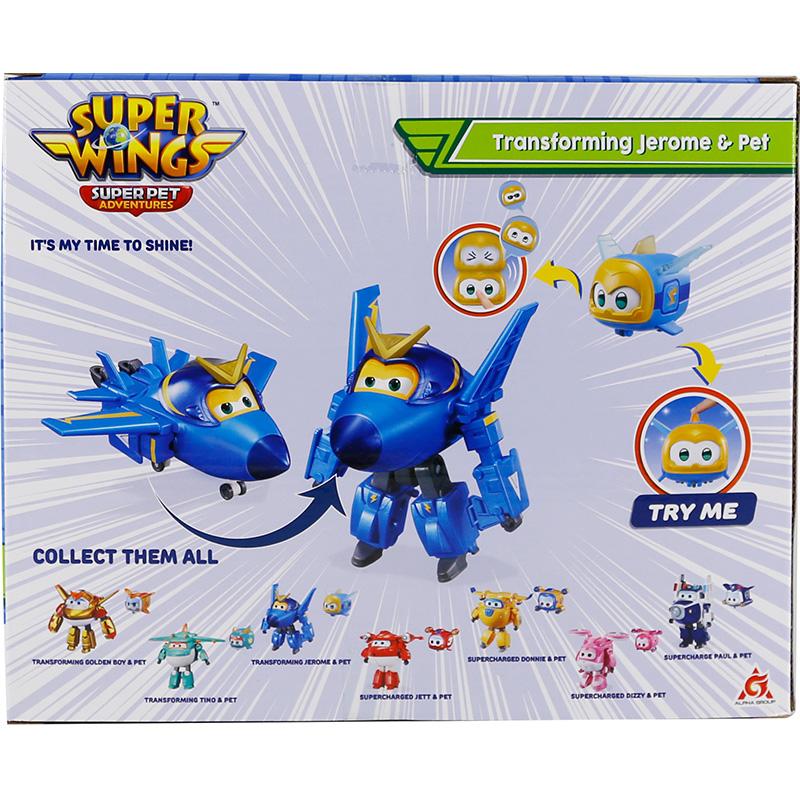 Đồ Chơi SUPERWINGS Robot Biến Hình Cỡ Hơn Jerome Cuồng Phong Và Thú Cưng Jerome YW770443