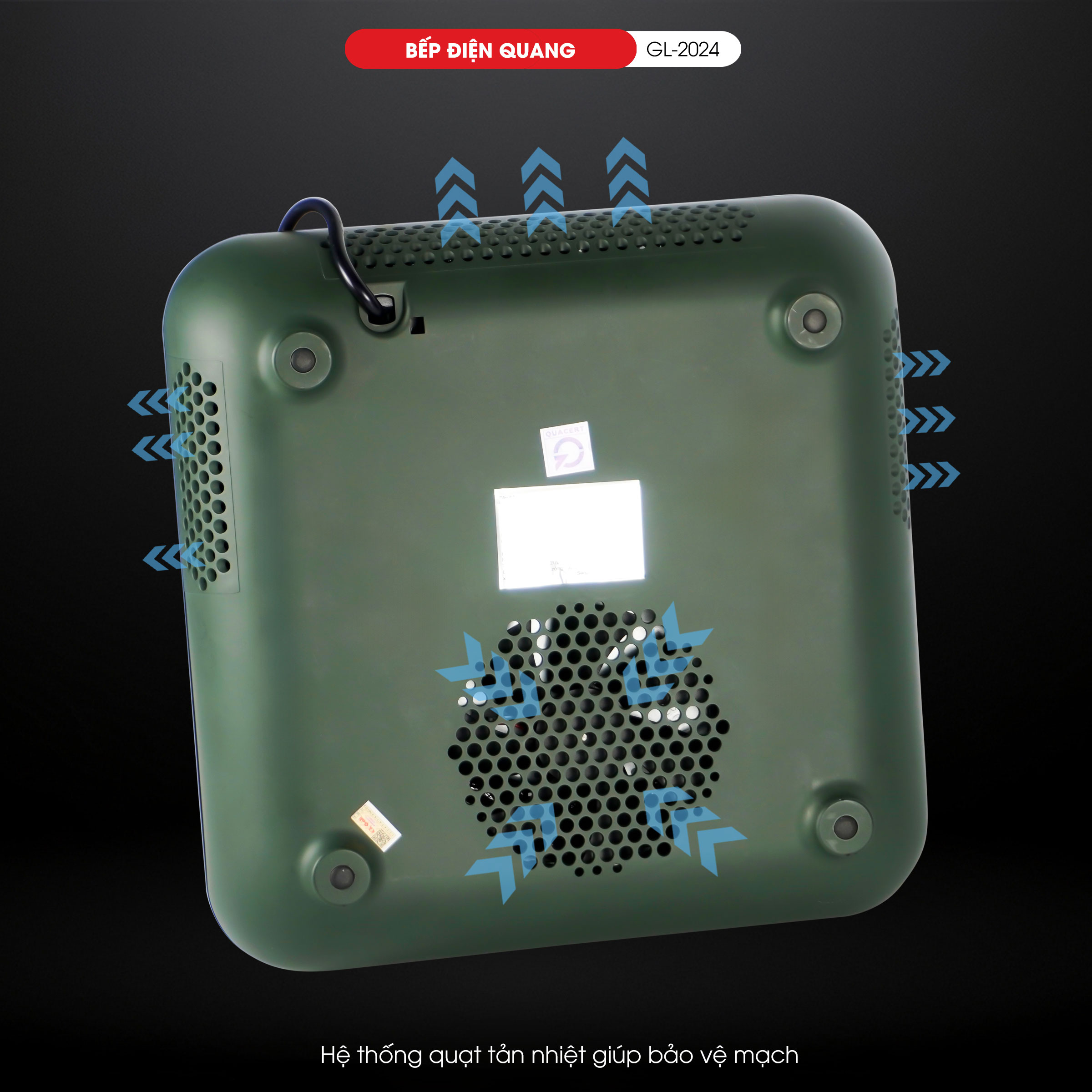 Bếp Điện Quang Gali GL-2024. Không kén nồi, dùng cho các loại nồi đáy bằng. Hàng chính hãng bảo hành 12 tháng