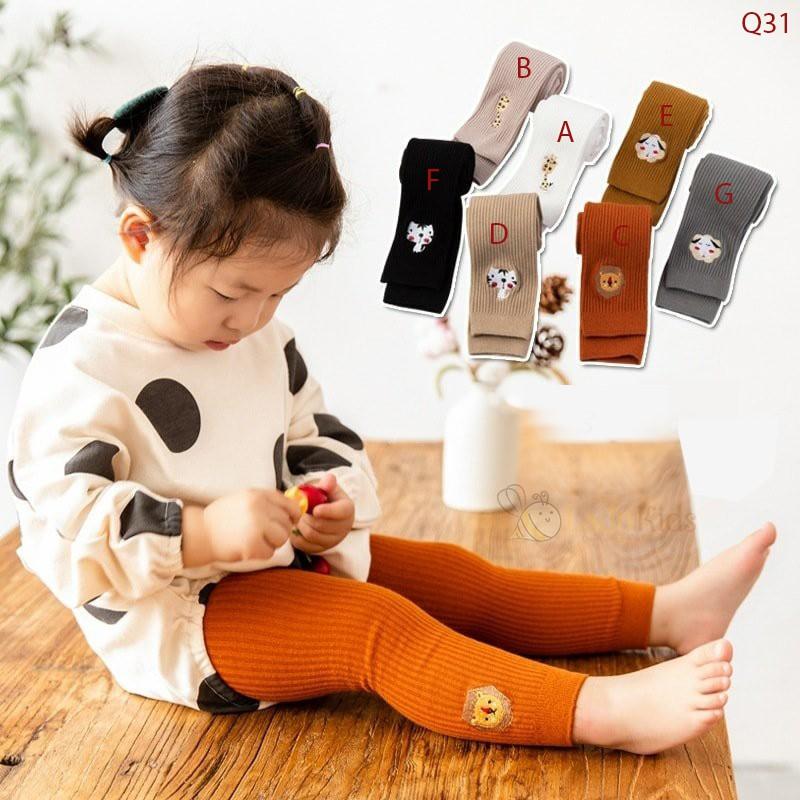 Quần Legging Thêu Hình Thú BÉ TRAI &amp; BÉ GÁI - Q31 (6-17kg