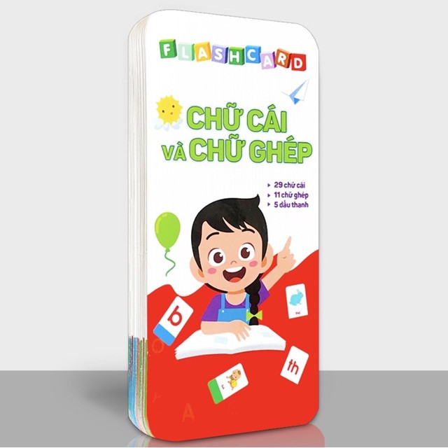 Bộ 42 Thẻ Flash Card Bé học Toán, Bộ Chữ Cái và Chữ Ghép