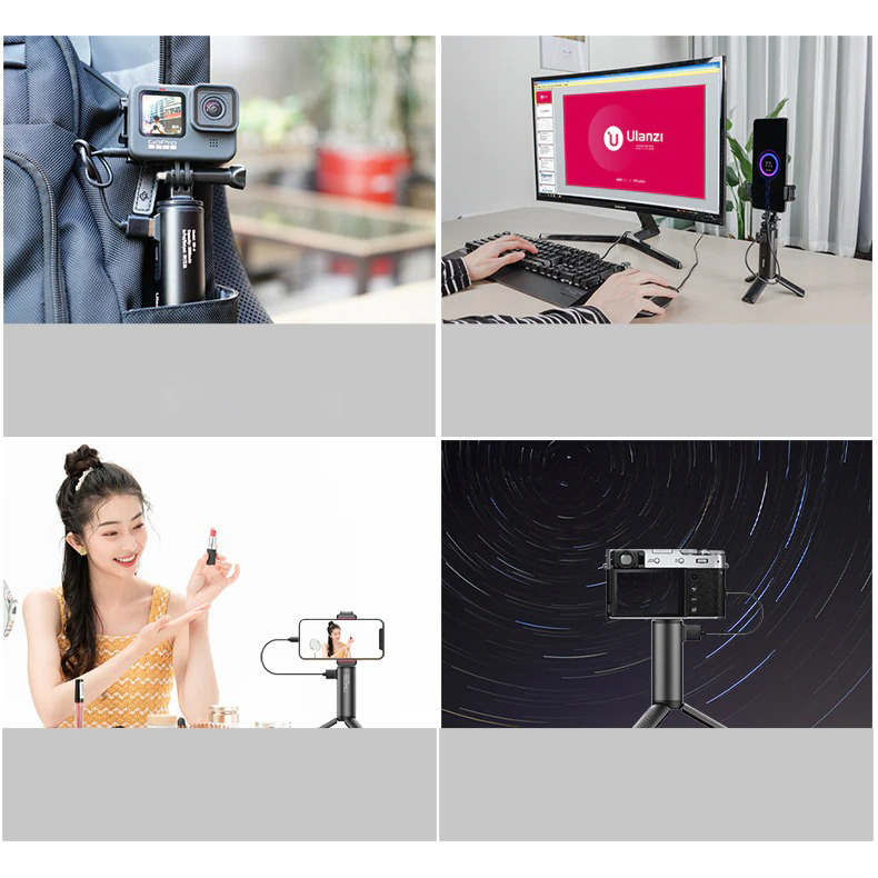 Ulanzi BG-4 / Ulanzi BG-3  Tripod Tích Hợp Pin Sạc Dự Phòng 5000mAh Cho Điện Thoại, Gopro, Máy Ảnh DSLR - Hàng Chính Hãng