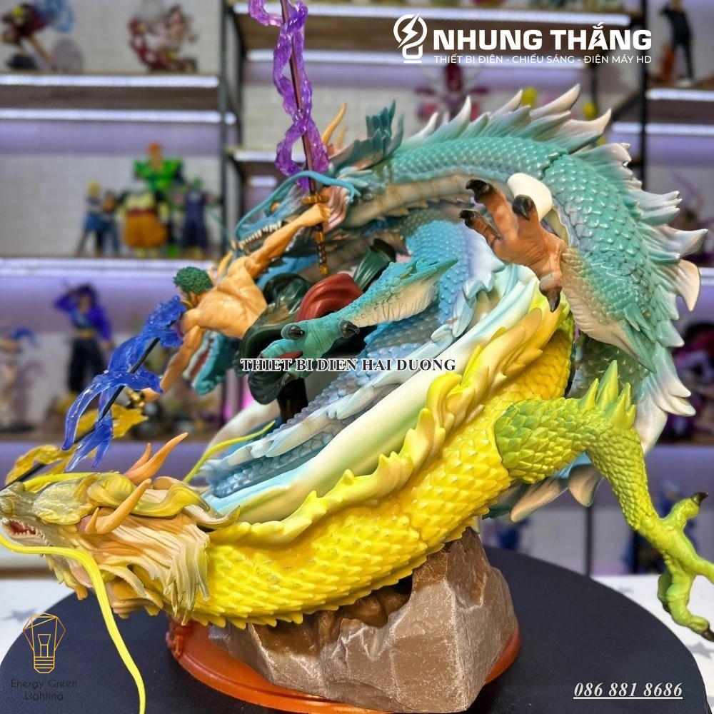 Mô Hình One Pice Zoro Tam Long Siêu Chất OP-002 - Cao 35cm - 2 Đầu Thay Thế - 3 Kiếm Hiệu Ứng - CÓ VIDEO