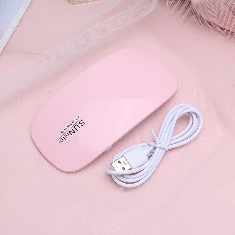 Máy hơ gel SUN mini - Máy làm khô móng tay nail - Đèn Led UV sấy khô gel sơn móng tay xài cổng sạc điện thoại USB