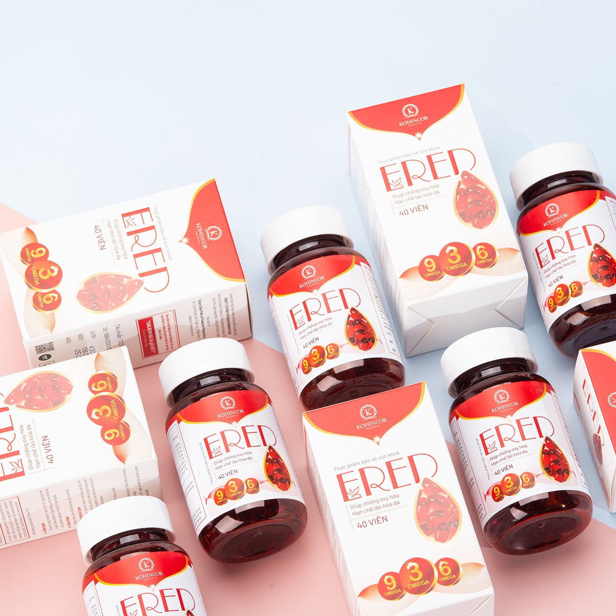Vitamin E đỏ Ered - Làm đẹp da/Ngăn lão hoá da/Mờ thâm nám