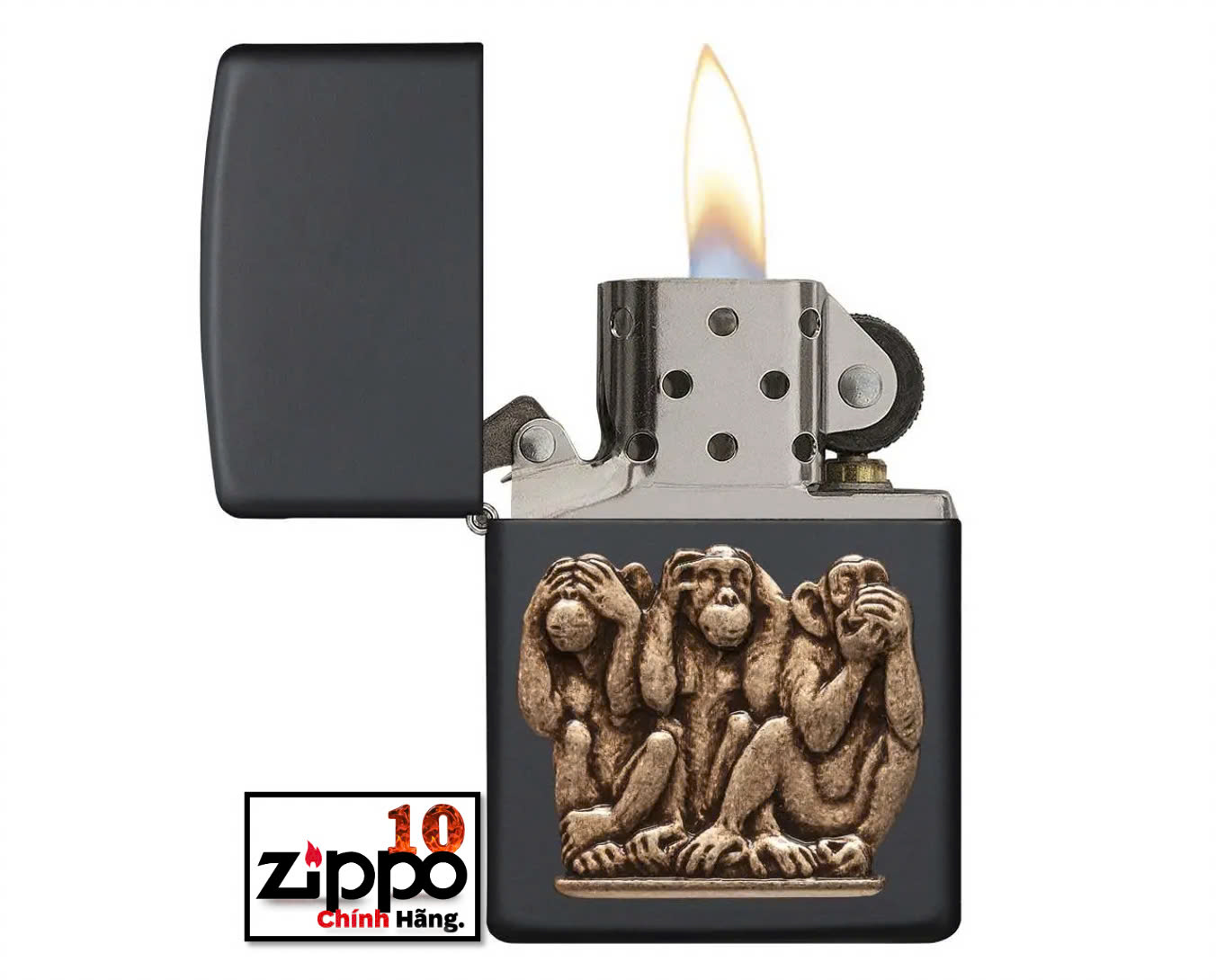 Bật lửa Zippo 29409 Three Monkeys - Chính hãng 100%