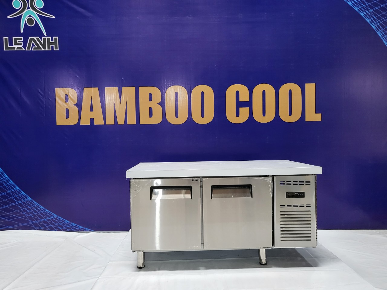 TỦ MÁT BÀN CHẶT BAMBOO COOL DÀI 1M50 CỬA INOX - BẢO HÀNH 1 NĂM - LẮP ĐẶT MIỄN PHÍ