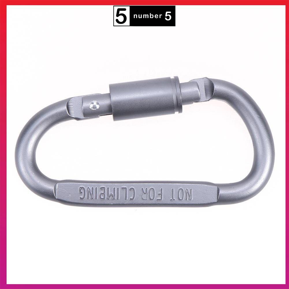 Móc khóa nhôm đa năng phụ kiện đi phượt carabiner chữ D khoá xoay 8cm