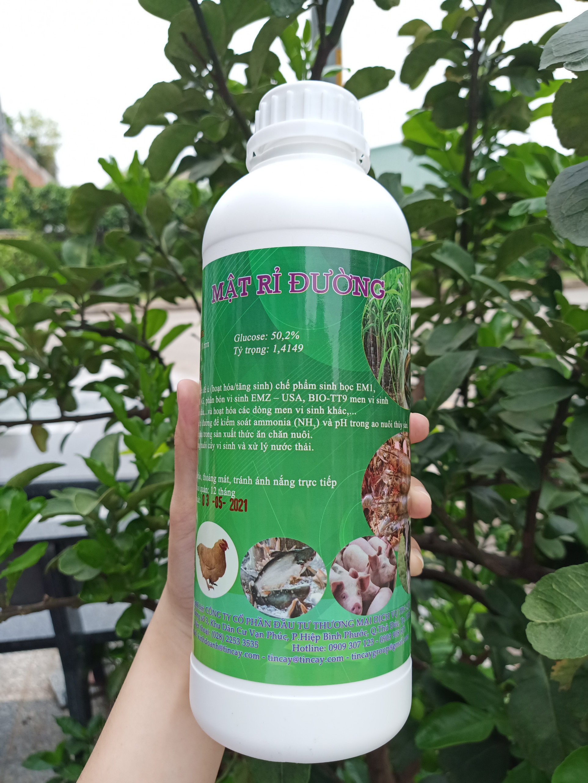 Combo 1 lít men vi sinh EM1 và 1 lít mật rỉ đường