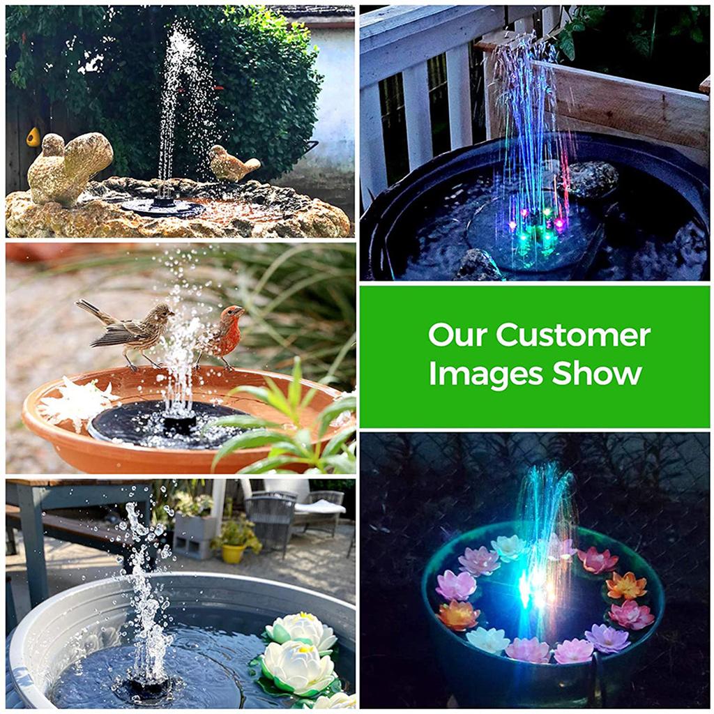 Solar Bird Bath Fountain Pump Solar Fountain with 3 Nozzle Free Standing Floating Solar Powered Water Fountain Pump for Garden Pond Pool Outdoor Decor