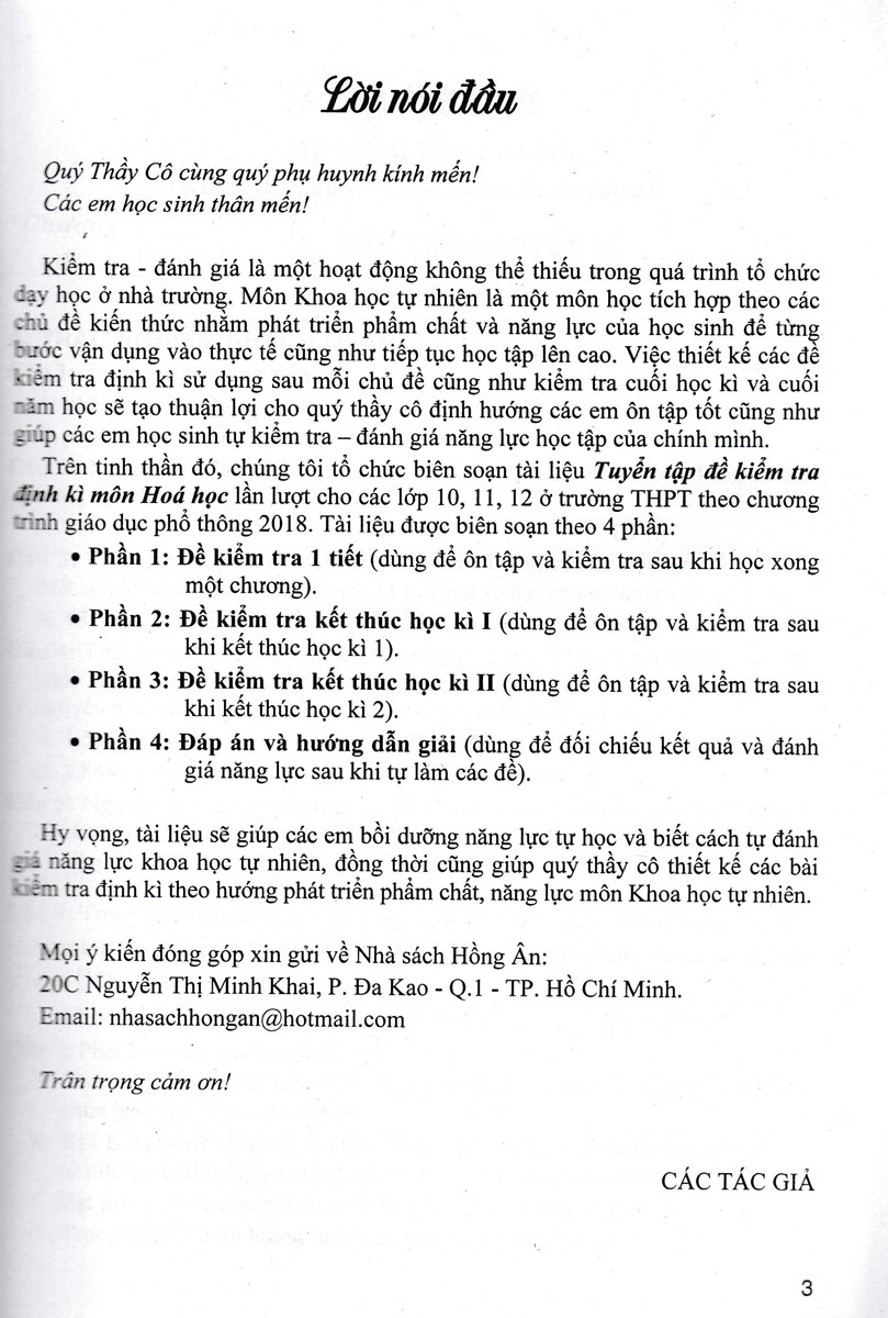 Tuyển Tập Đề Kiểm Tra Môn Hóa Học 10 (Biên Soạn Theo Chương Trình GDPT Mới) - Cao Cự Giác