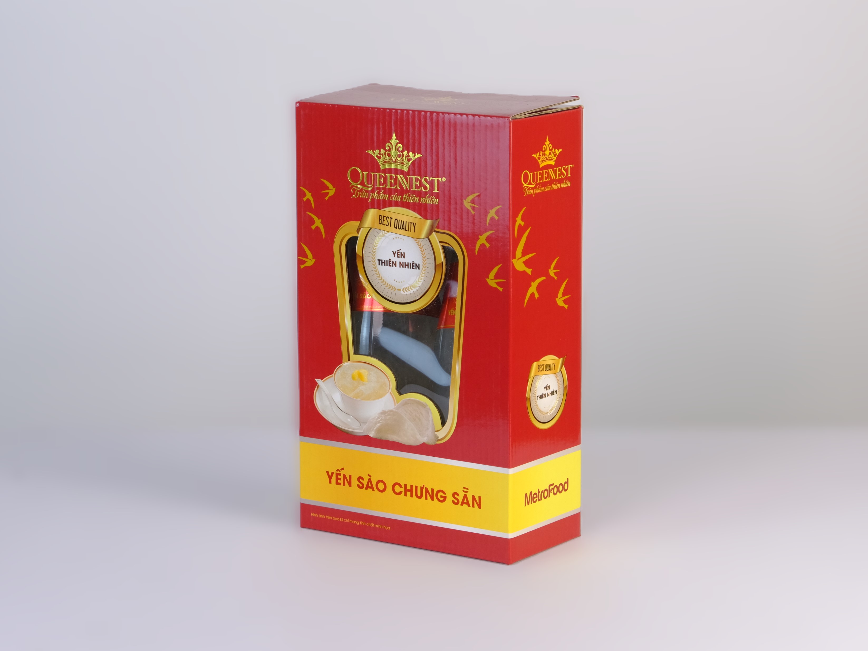 Yến sào chưng sẵn QUEENNEST 7% Hương Dưa Lưới, dạng chai thủy tinh 290ml, vị thanh mát - hàng chính hãng