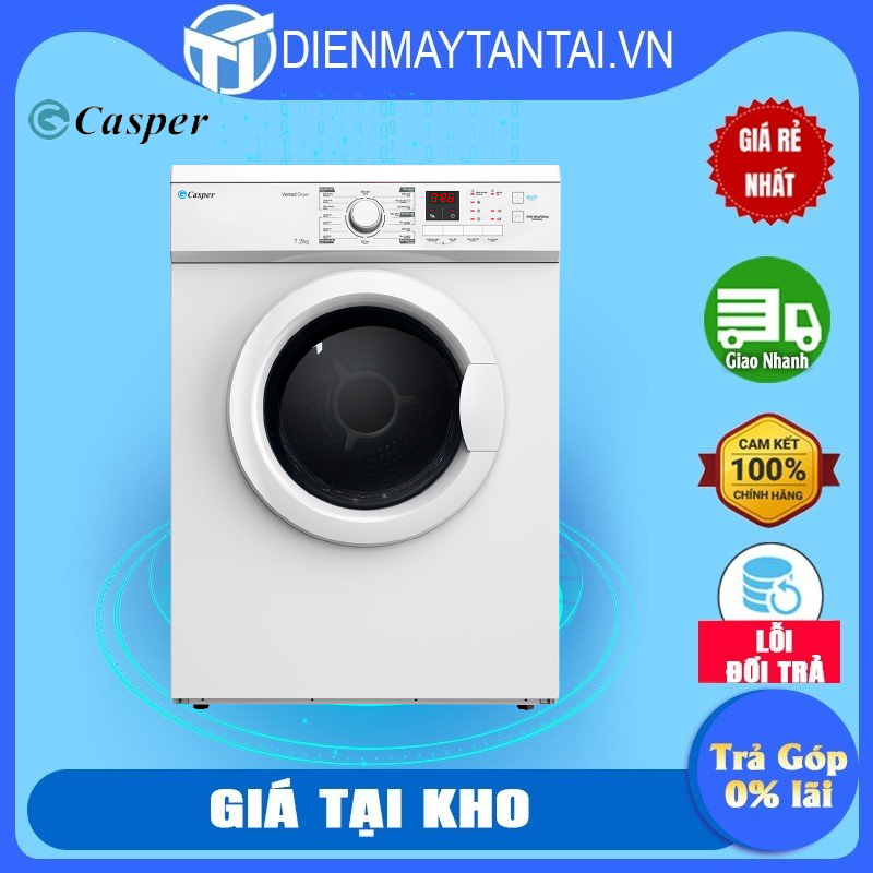 Máy sấy thông hơi Casper TD-72VWD 7.2kg - Hàng chính hãng