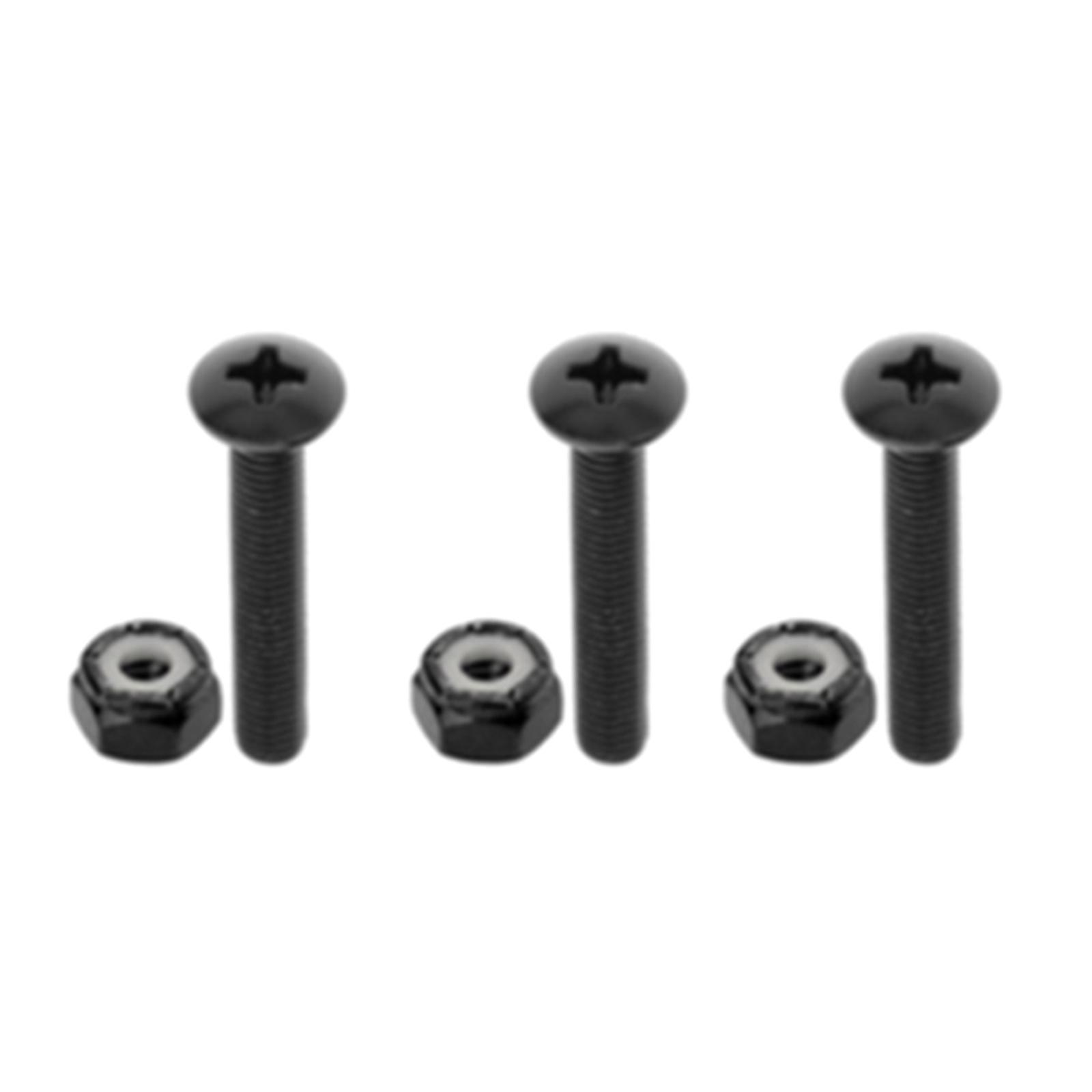 8pcs Replacement Longboard Skateboard Hardware Screws Mounting Black 35mm