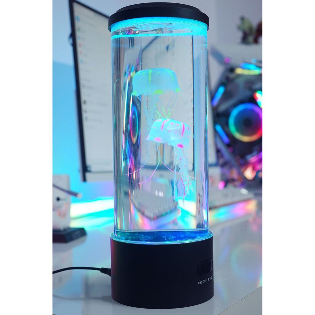 Sứa Silicone Trang Trí Trong Suốt Phát Sáng Chuyên Trang Trí Bể Cá