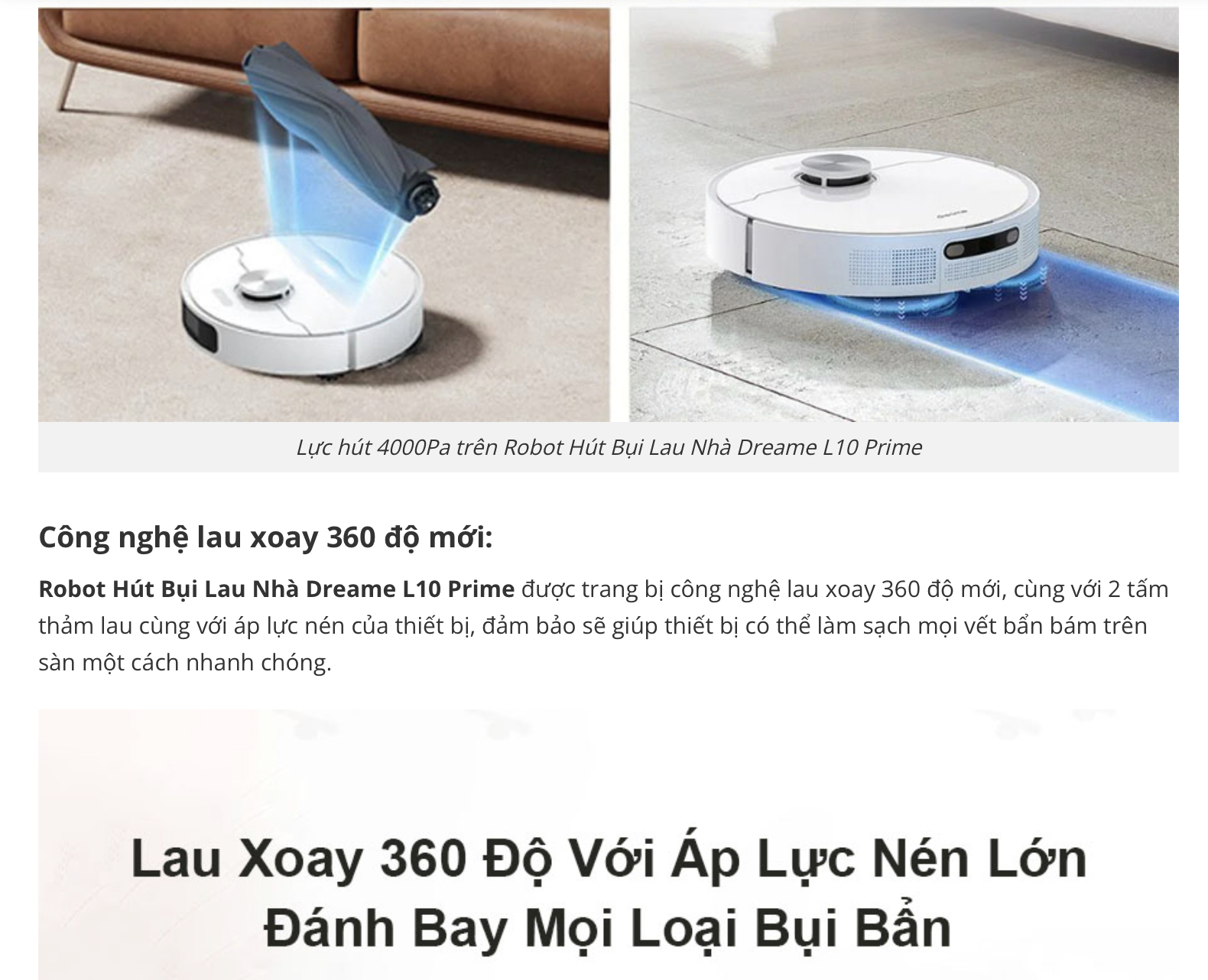 Robot Hút Bụi Lau Nhà Dreame L10 Prime Hàng chính hãng