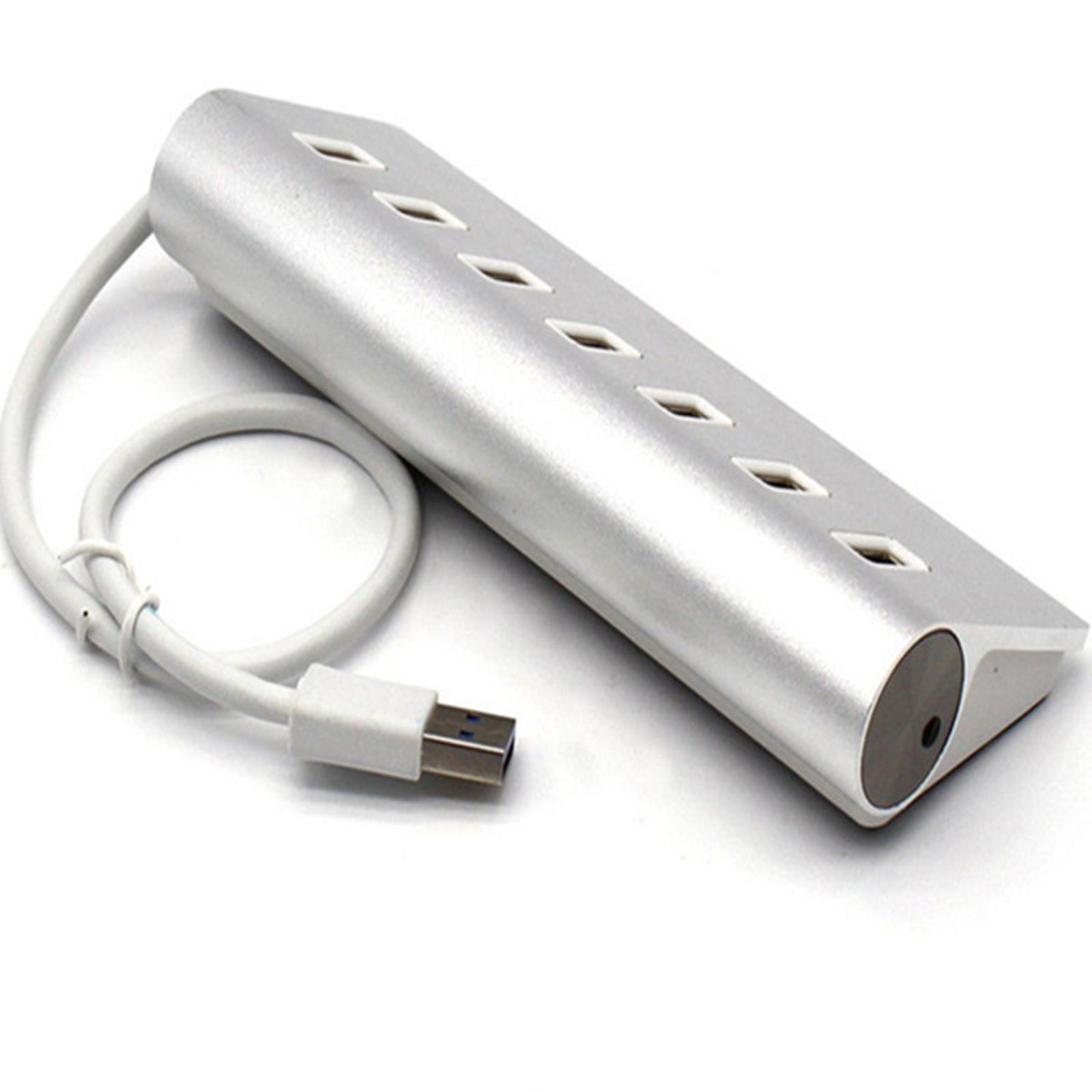 USB HUB 3.0 Splitter 7 Port with Universal 5V AC Adapter for PC Flash Drive