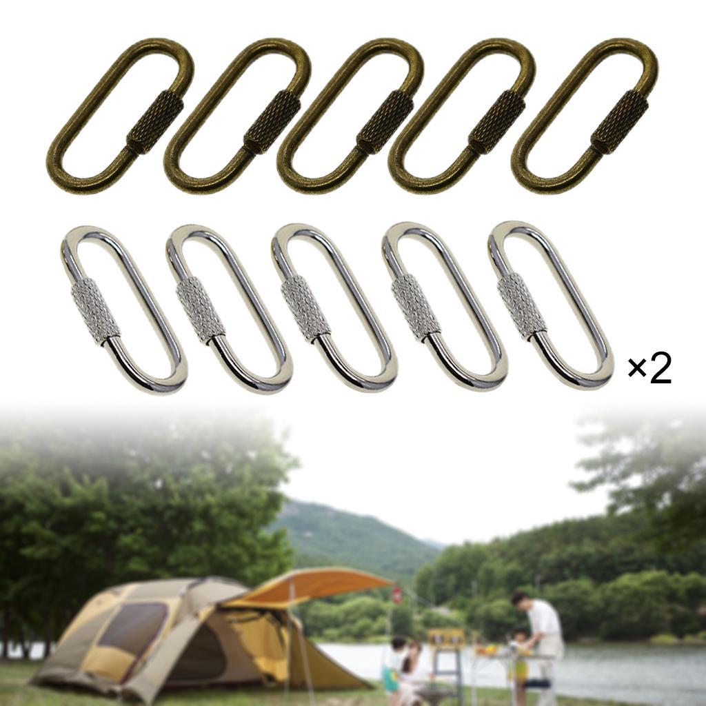 Set of 20 Carabiner Screw O- Hook Rock Climbing Locking