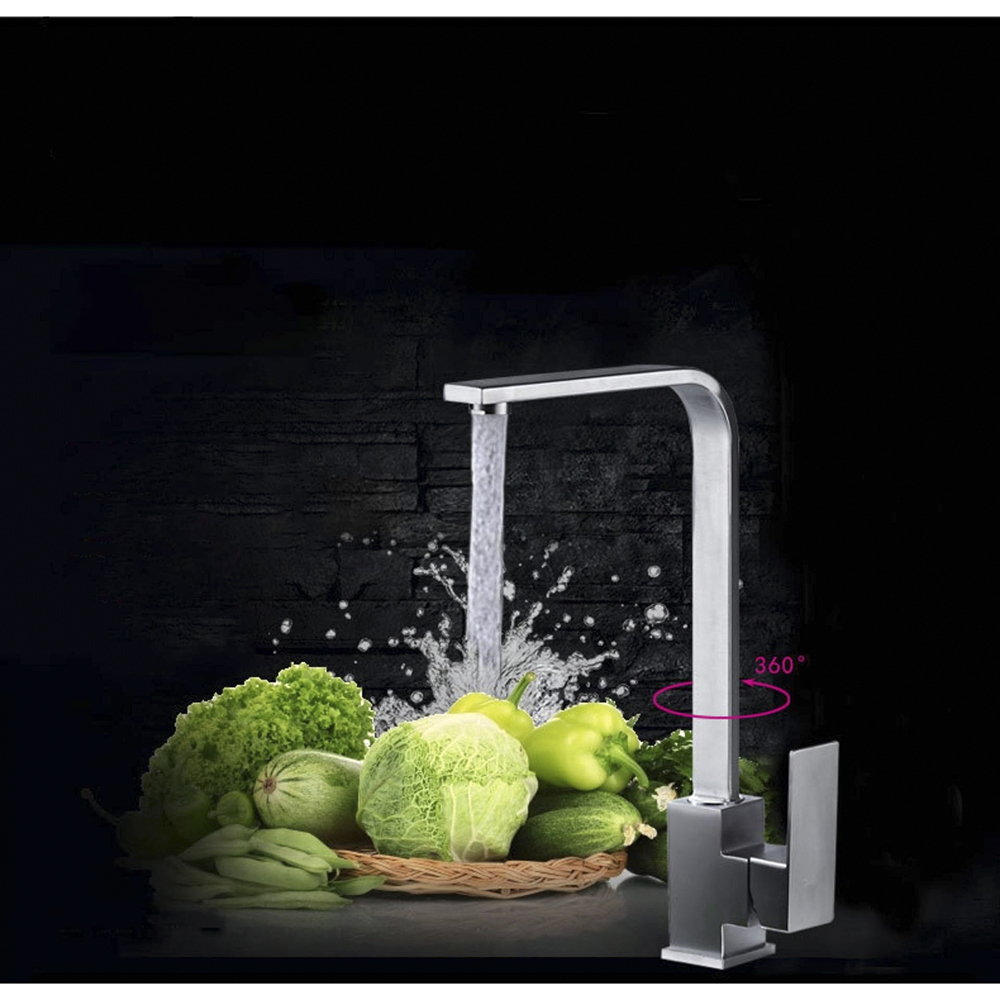 Vòi Rửa Bát Chén Dẹt Nóng Lạnh Inox 304 Cao Cấp, Hai Chế Độ Nóng Lạnh, Vòi Rửa Chén Xoay, Vòi Rửa Bát Vuông, Xoay 360 Độ , Tặng Kèm Hai Dây Cấp Nóng Và Lạnh ,Thích Hợp  Mọi Loại Chậu Rửa Trong Nhà