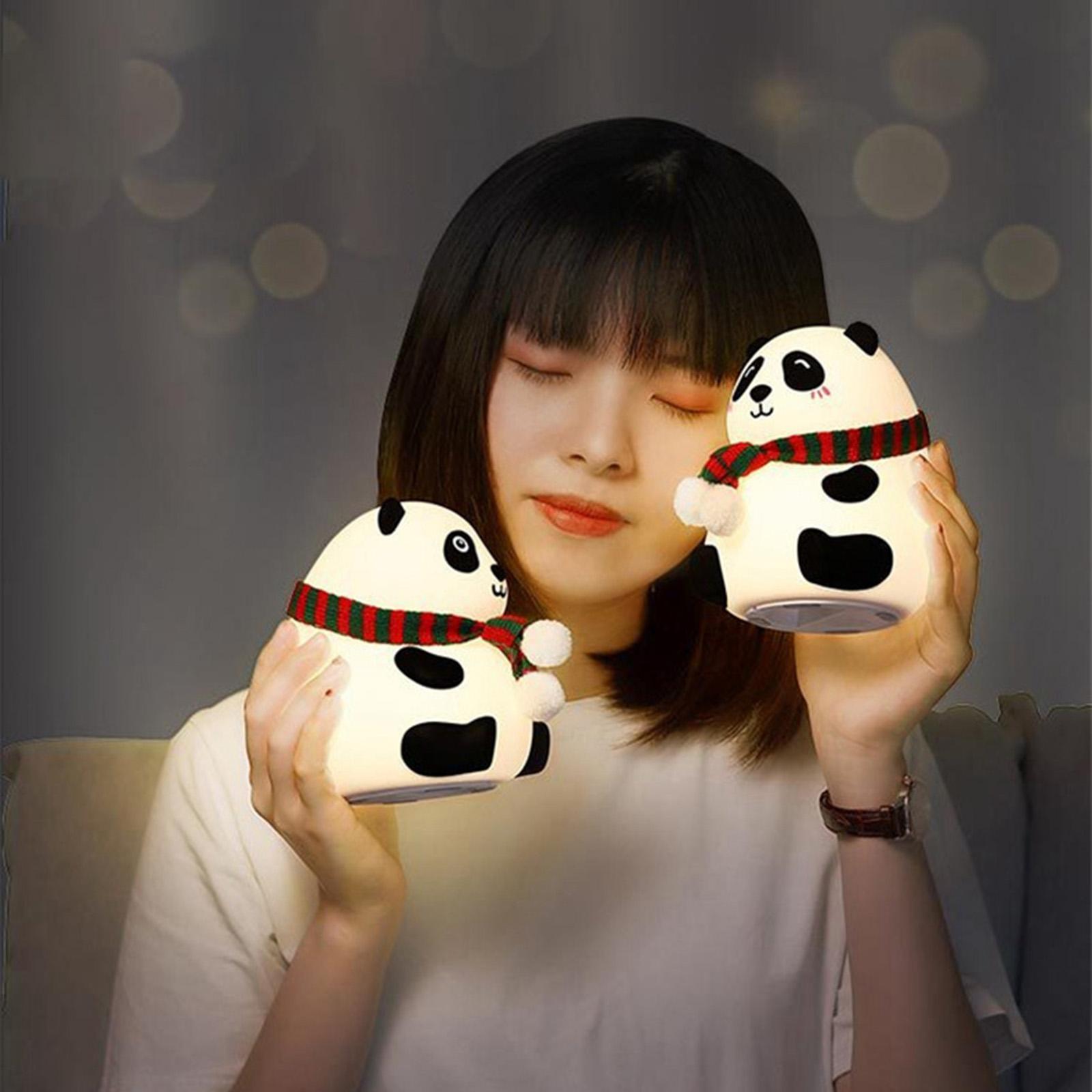 Cute Panda Night Light for Kids,Toddler,Kawaii Animal Lamp,Silicone Nursery Baby Nightlight, Kids Bedroom Decrations,Color Changing,Valentines Gifts