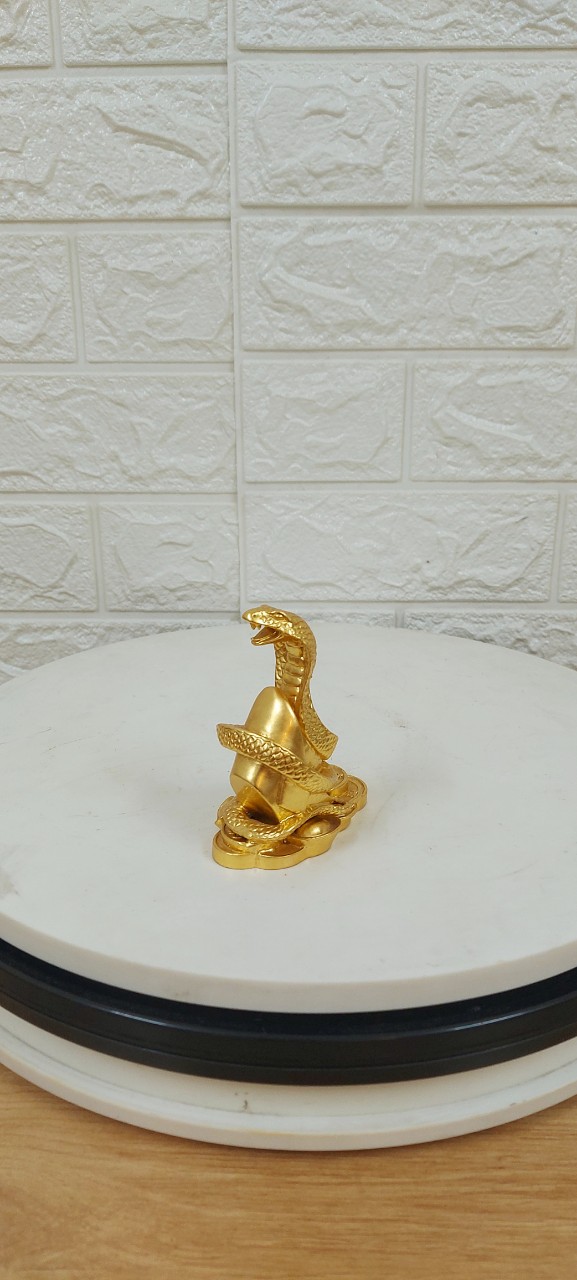 Tượng rắn bằng đồng mạ vàng 24K