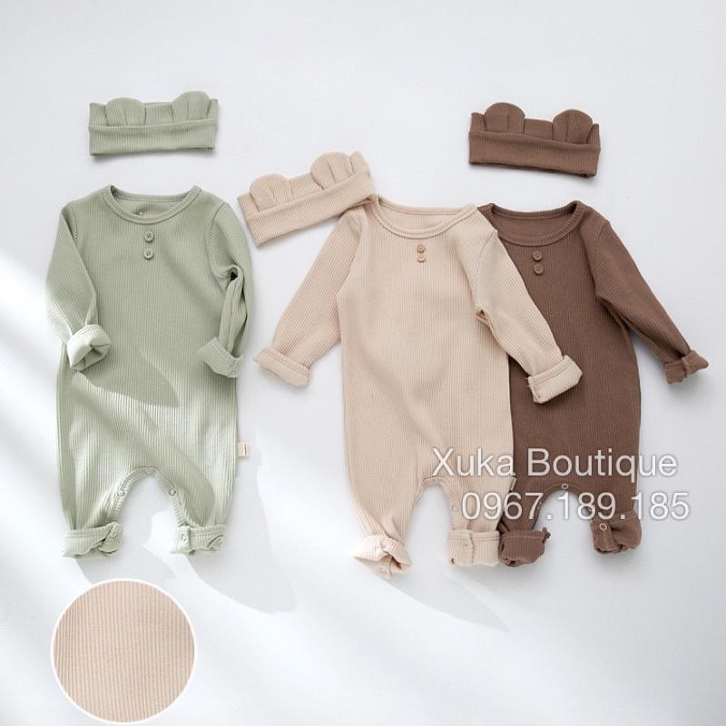 Bộ Body Kèm Tuban Cao Cấp Cho Bé 0-2 Tuổi Style Hàn Quốc Cotton Dài Tay Thu Đông Cực Đẹp