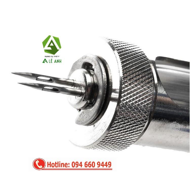 Xilanh tự động chủng đậu gà 2 kim, Bơm tiêm chủng đậu cho gà 2kim