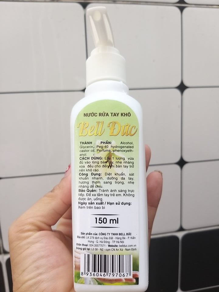 Nước rửa Tay khô Diệt Khuẩn Thương Hiệu Bell Đức 150 ml