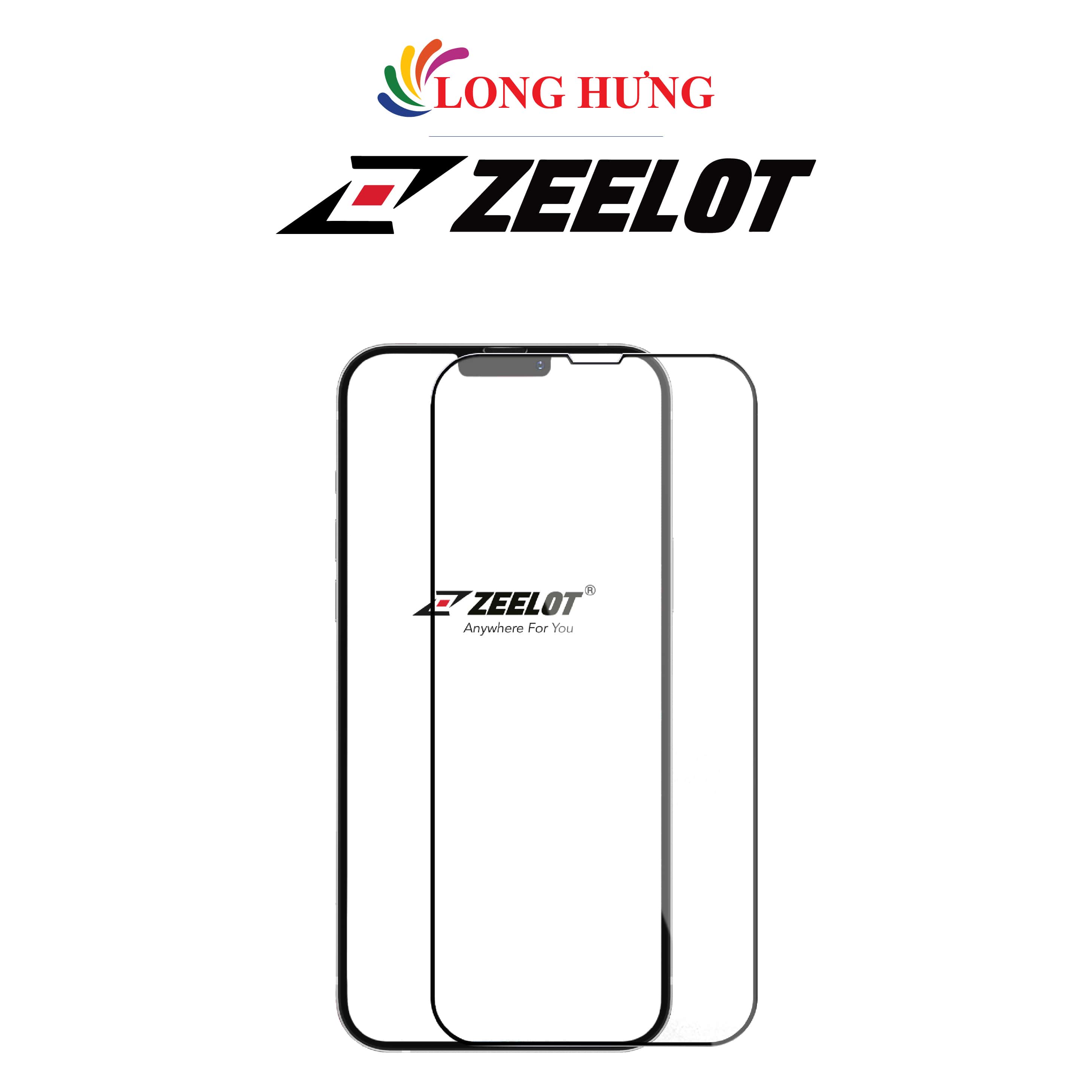 Dán màn hình cường lực Full viền Zeelot SOLIDsleek dành cho iPhone 15 Pro Max/15 Pro/15 Plus/15/14/13/12/11 - Hàng chính hãng