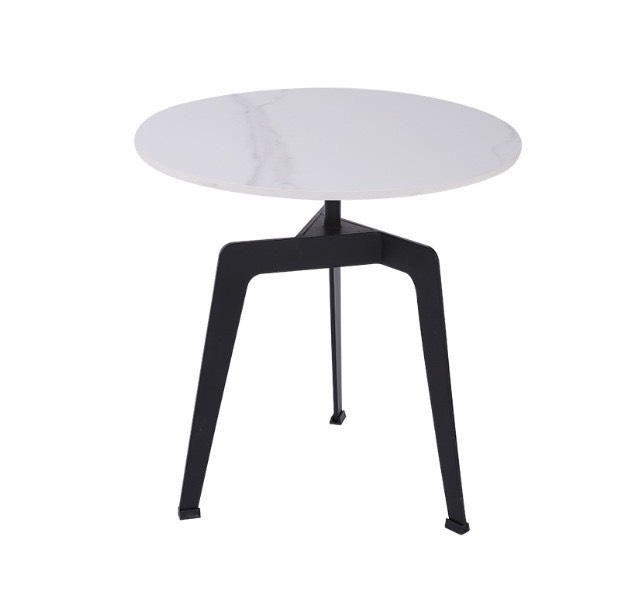 Táp Trà Mặt Đá, Bàn Trà Đá Nhỏ Mặt Đá Ceramic Khung Sắt Sơn Tĩnh Điện KT 40xH50 Phong Cách Chuẩn Bắc Âu