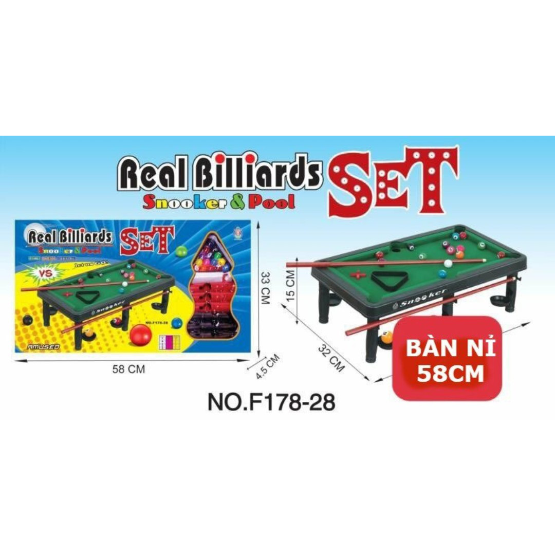Bàn bi-a lót nỉ NHIỀU KÍCH THƯỚC giải trí