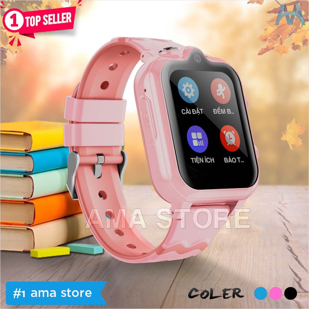 Đồng Hồ Thông Minh Trẻ Em Lắp Sim Độc Lập Nghe Gọi 2 Chiều Định Vị Kép Gps Wifi Cao Cấp Nhiều Chức Năng Chống Nước Tốt Ama Watch D35 Hàng Nhập Khẩu - Hồng Pink