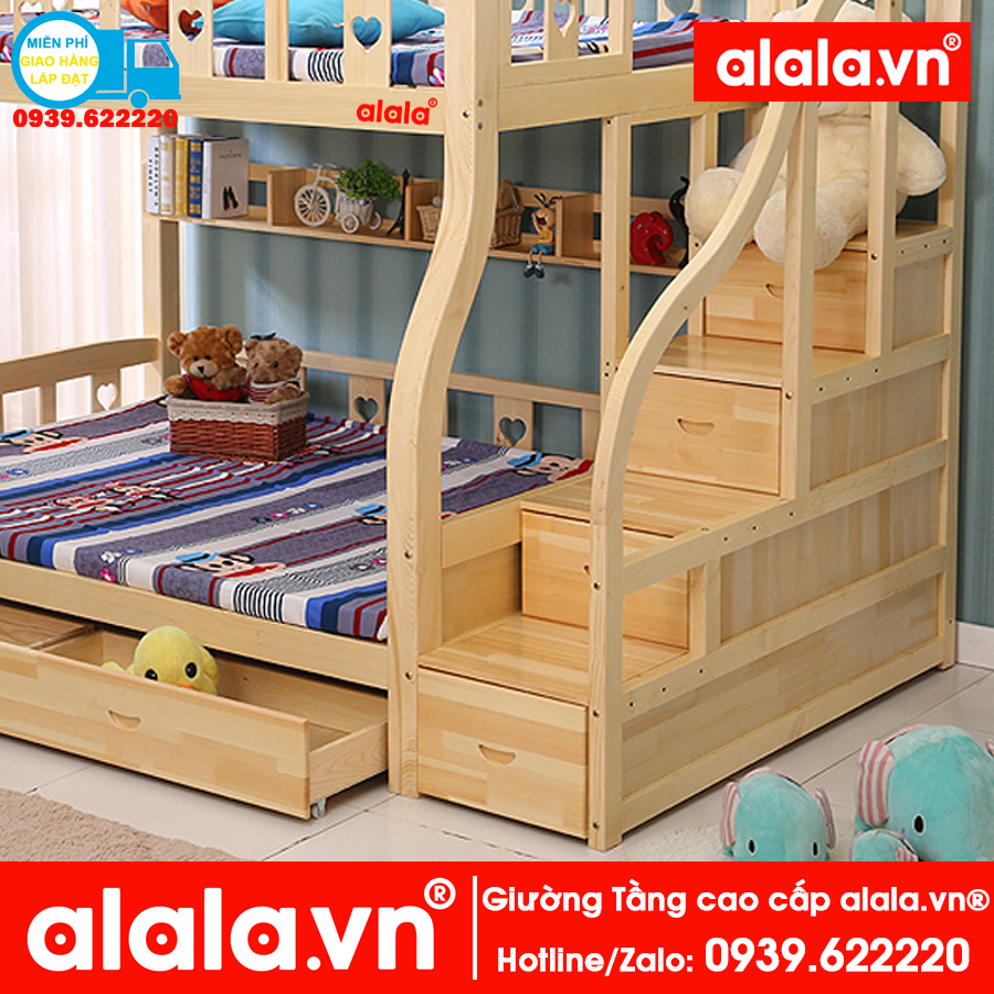 Giường tầng ALALA101 Cao Cấp - Thương hiệu ALALA (Trên 1m, Dưới 1m2)