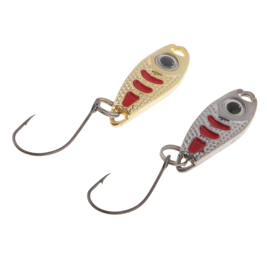 2Pcs Metal Spoons Fishing Lures Hard Sequins Baits with Single Hook