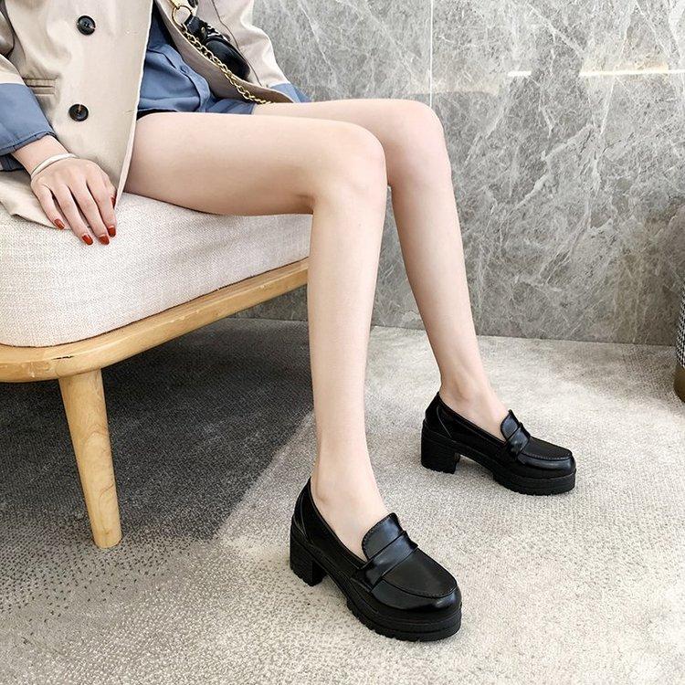 Giày Mũi Tròn Đế Dày 8cm Phong Cách Anh Quốc Cá Tính