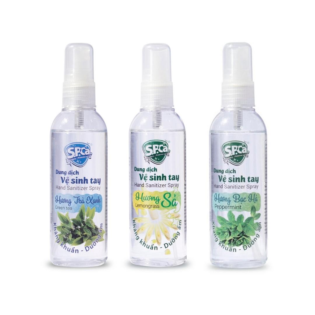 Nước rửa tay khô thơm sát khuẩn SPCa 100ml cao cấp diệt khuẩn 99,9% dưỡng ẩm không gây khô hại da tay