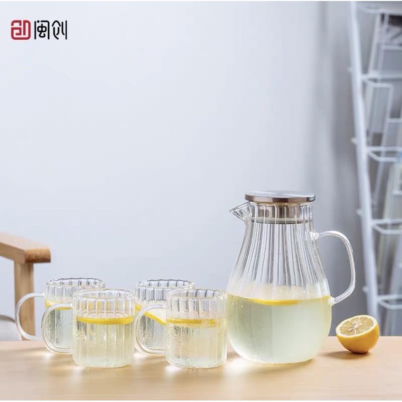 Bình nước thủy tinh nắp inox hàng các kiểu dáng, hàng cao cấp