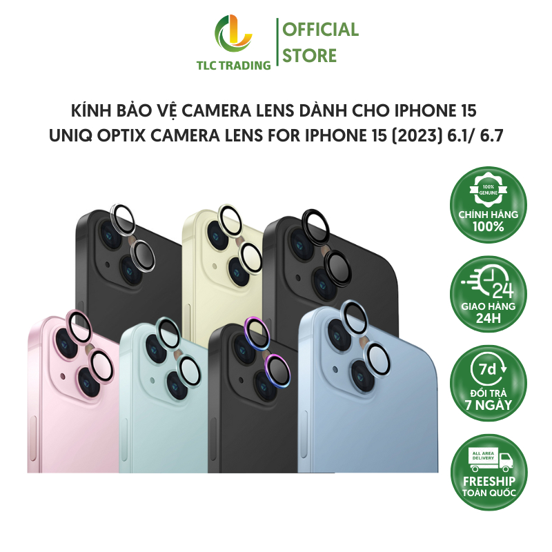 Kính dành cho iPhone 15  6.1/ 6.7 UNIQ Optix Camera Lens - Hàng chính hãng