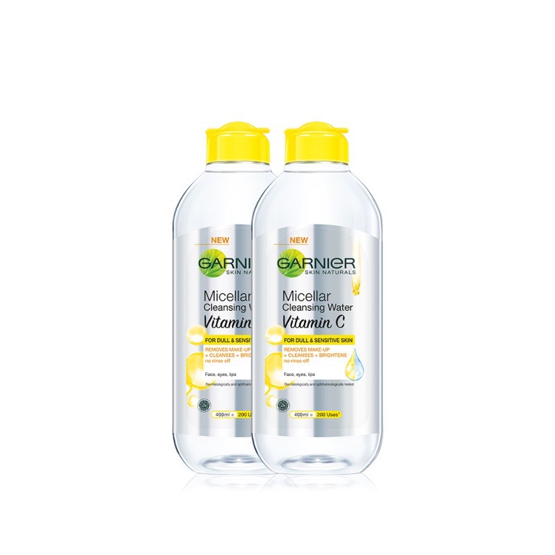 [GARNIER] Nước Tẩy Trang Vitamin C Làm Sạch Sâu Và Trắng Sáng Cho Làn Da  Micellar Water 400/125/50ml