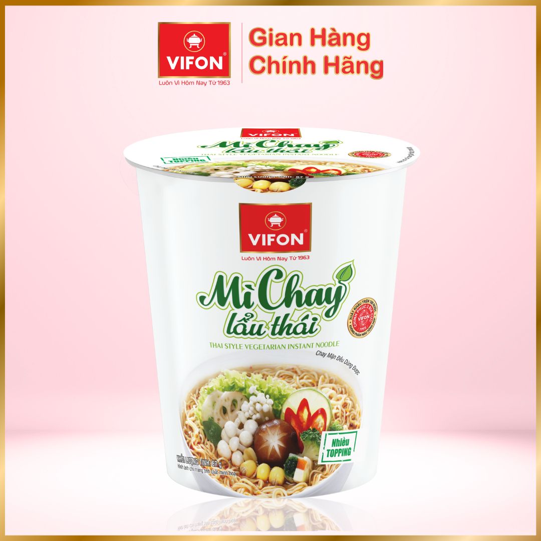 Thùng 24 Ly Mì Chay Lẩu Thái VIFON (67gr/ Ly)