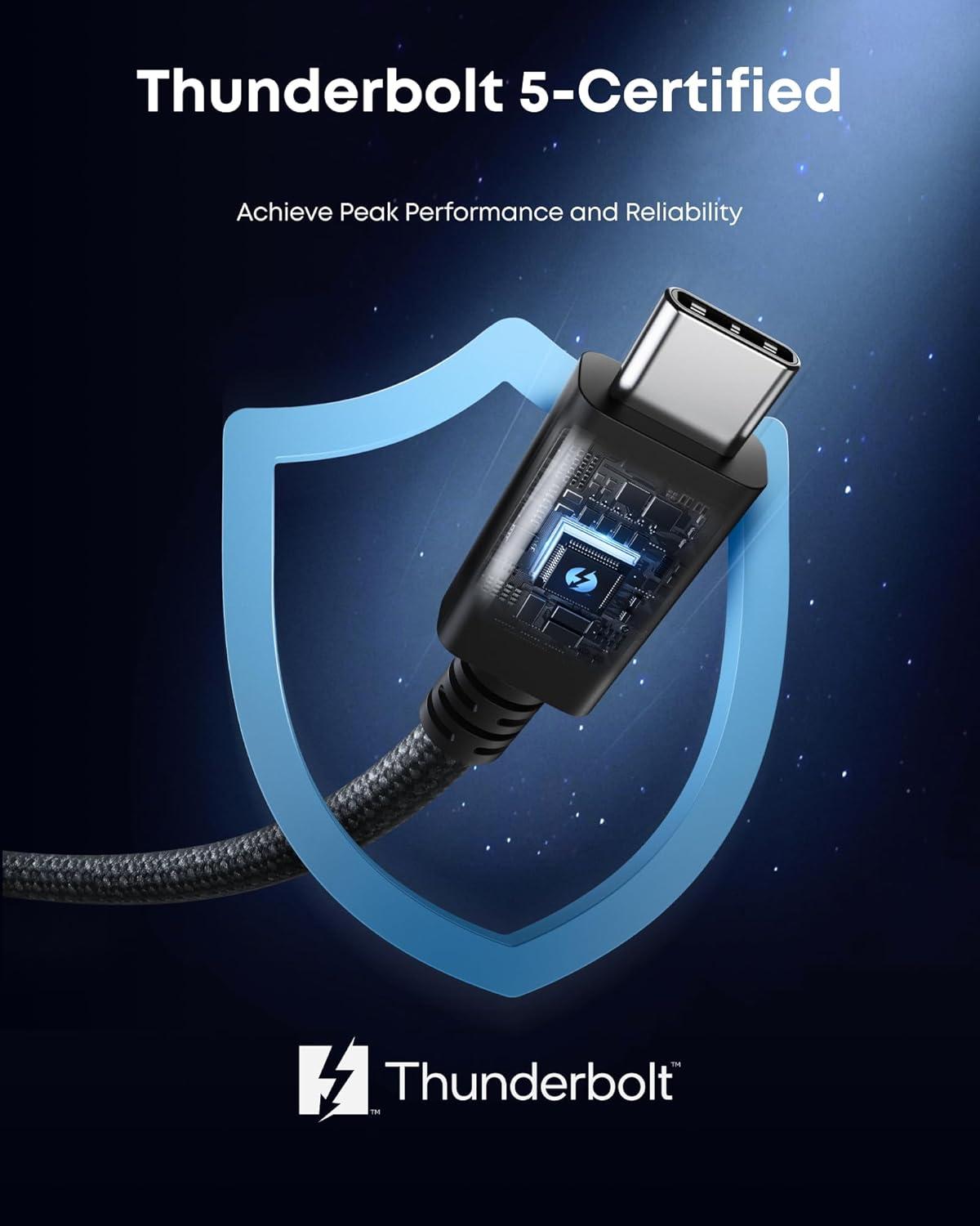 Cáp sạc Anker Prime C-C Thunderbolt 5 Đen (Black) A84N1 - Hàng Chính Hãng