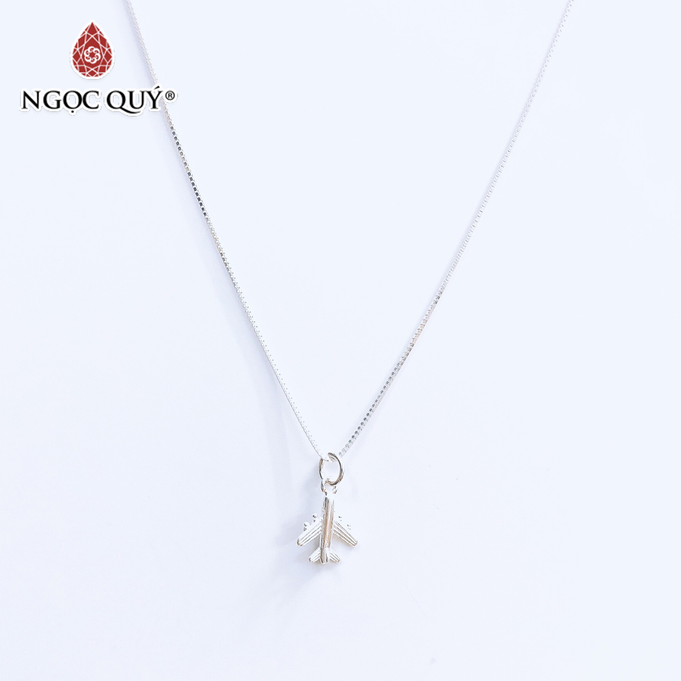 Dây chuyền bạc mặt máy bay - Ngọc Quý Gemstones